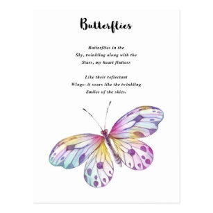 Butterfly Poem Postcards - No Minimum Quantity | Zazzle