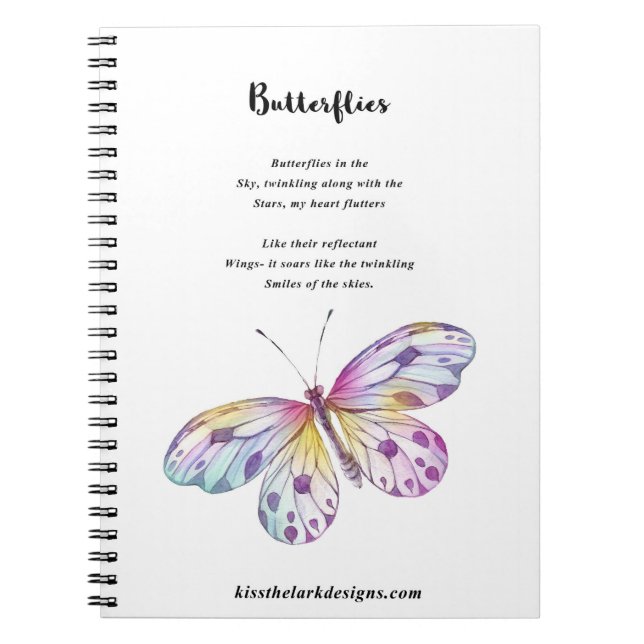 Butterflies - Poetry - Jessica Fuqua - Notebook (Front)