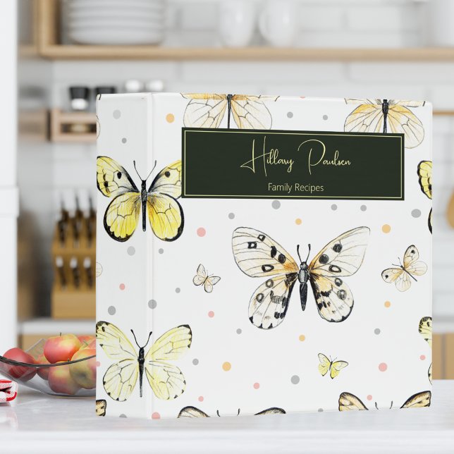 Butterflies & Polka Dots Family Recipes 3 Ring Binder (Creator Uploaded)