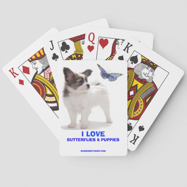BUTTERFLIES & PUPPIES POKER CARDS (Back)