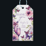 Butterflies purple bridal shower favor  gift tags<br><div class="desc">Lifetime of butterflies purple pink bridal shower thank you favor tags ,  pink daisies purple champagne glasses with butterflies spring summer bridal shower personalized favor tags</div>