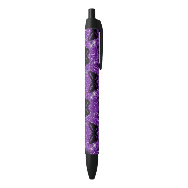 Butterflies Purple Glitter Fly Insect Animals Pen (Bottom (Vertical))