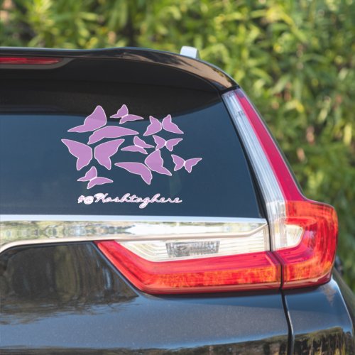 Butterflies Purple White Car Sticker