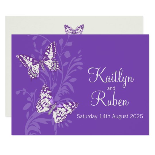 Purple White Wedding Invitations 10