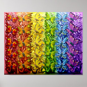 Butterflies Rainbow Poster
