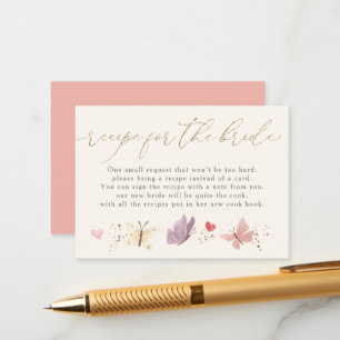 Butterflies Recipe For The Bride Bridal Shower Enclosure Card
