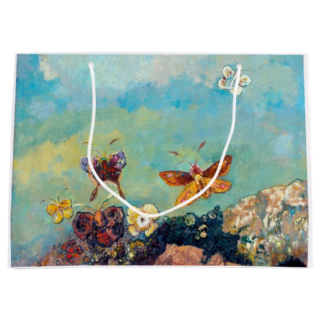 Butterflies, Redon Large Gift Bag (Front)