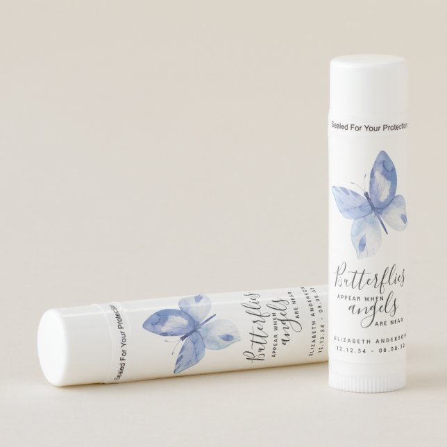 Butterflies Remembrance Memorial Favor Lip Balm (Front)