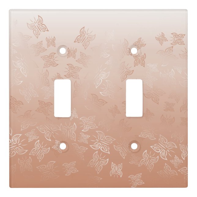 Butterflies Rose Gold Light Switch Cover (Front)
