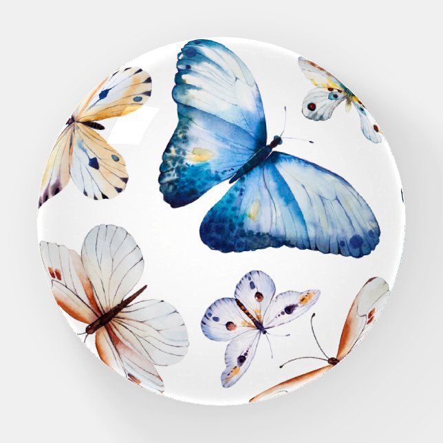 Butterflies Round Paperweight (Front)