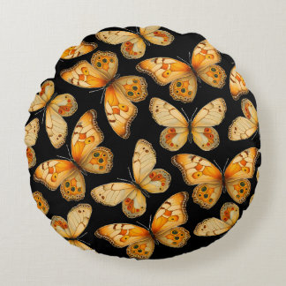 butterflies round pillow