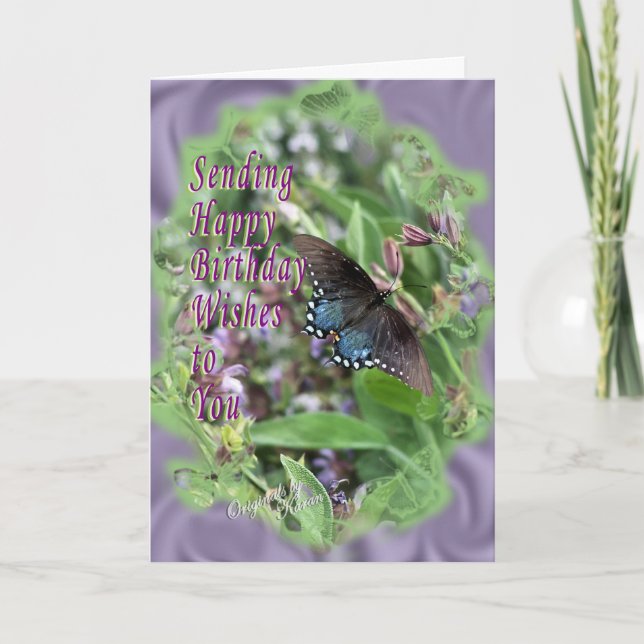Butterflies & Sage-customize it Card (Front)