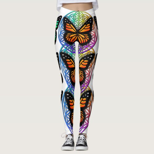 Butterflies scared geometry holographic universe leggings