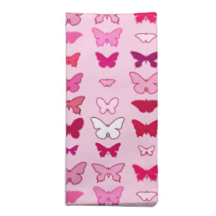 Butterflies, shades of pink and fuchsia napkin
