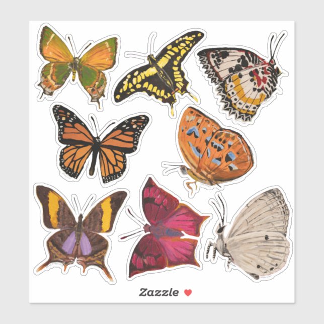 Butterflies (Sheet 2 Alphabet of Butterflies) Sticker (Sheet)