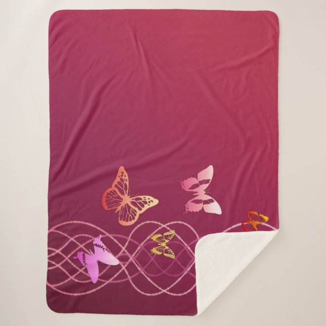 Butterflies Sherpa Blanket (Front)