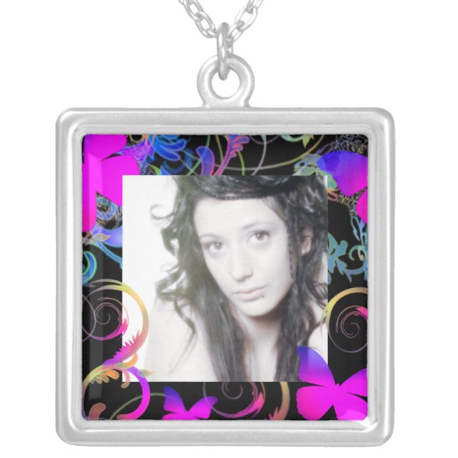 Butterflies Silver Plated Necklace (Front)