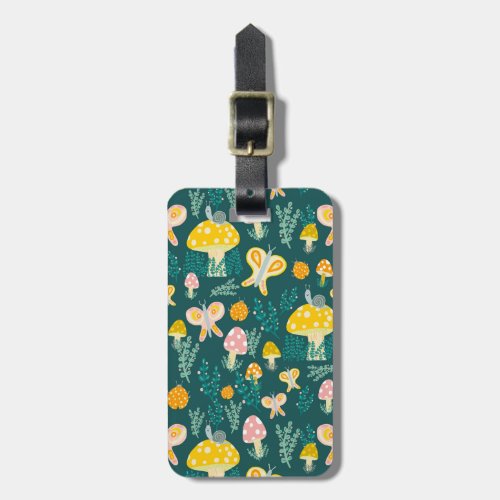 Butterflies Snails and Mushrooms Cute CUSTOMIZED Luggage Tag