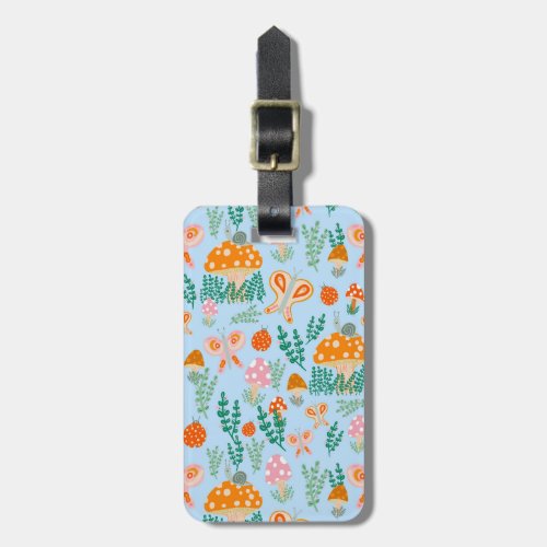 Butterflies Snails and Mushrooms Cute CUSTOMIZED  Luggage Tag