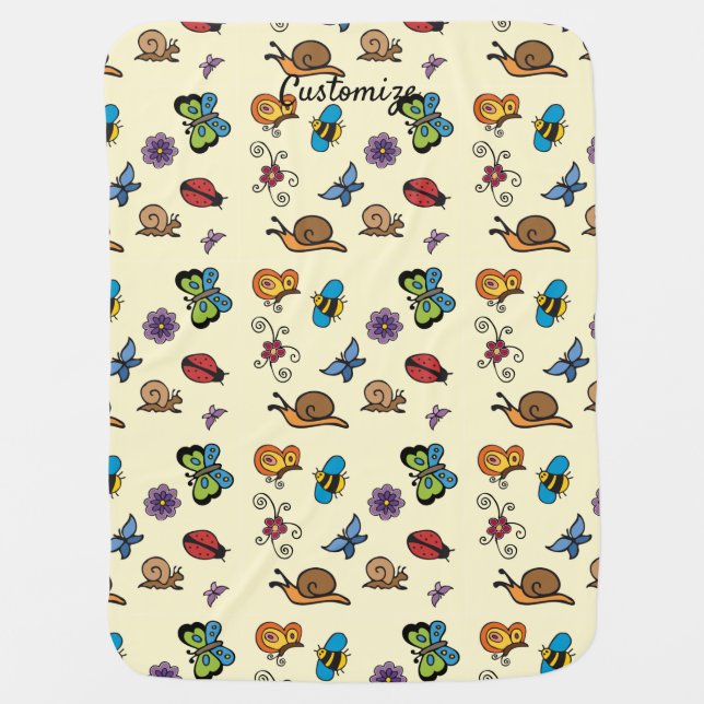 Butterflies Snails Insects Thunder_Cove Baby Blanket (Front)
