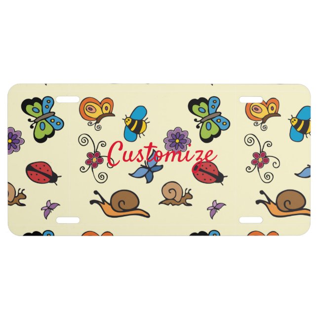 Butterflies Snails Insects Thunder_Cove License Plate (Front)