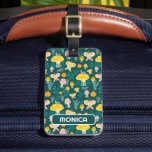 Butterflies Snails & Mushrooms Cute CUSTOMIZED Luggage Tag<br><div class="desc">Get ready for your vacation with this cheerful luggage tag - you can add your contact details to the other side or select a single sided design. Hand drawn design by me for you! Change the color or font of the lettering as you like. Check my shop for more patterns...</div>