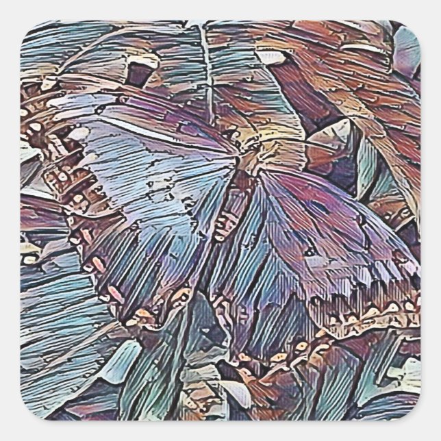 BUTTERFLIES  SQUARE STICKER (Front)