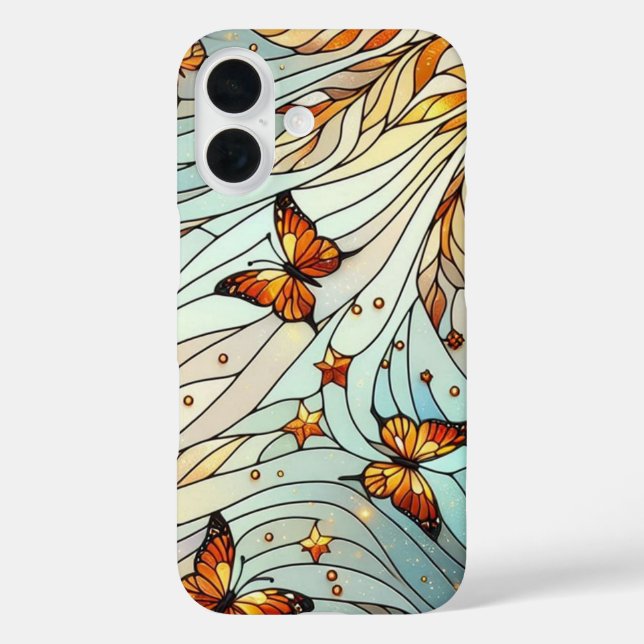 Butterflies Stain Glass Pattern  Case-Mate iPhone Case (Back)