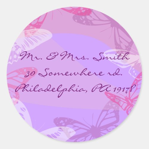 BUTTERFLIES  STARS Bat Mitzvah Round Sticker