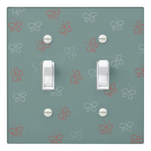 Butterflies Stars Sage Green Light Switch Cover