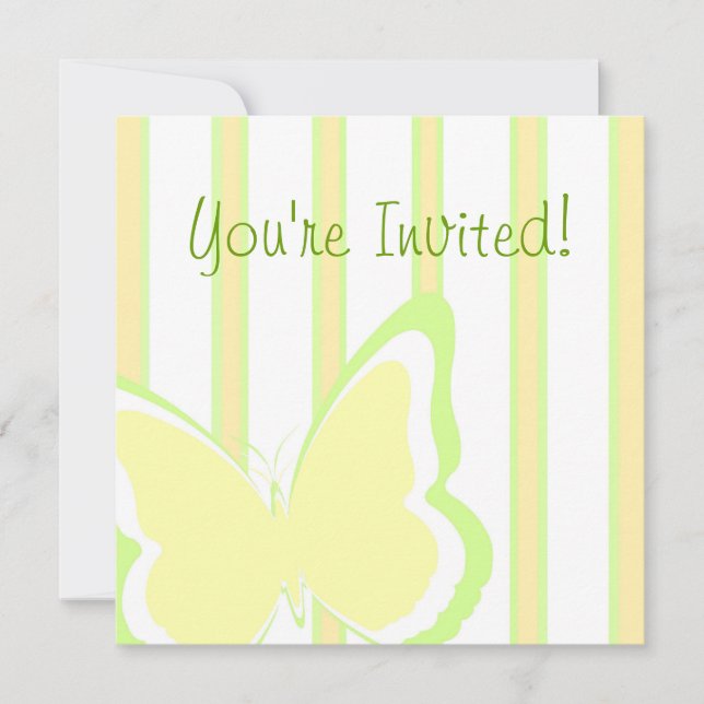 Butterflies & Stripes Invitation (Front)