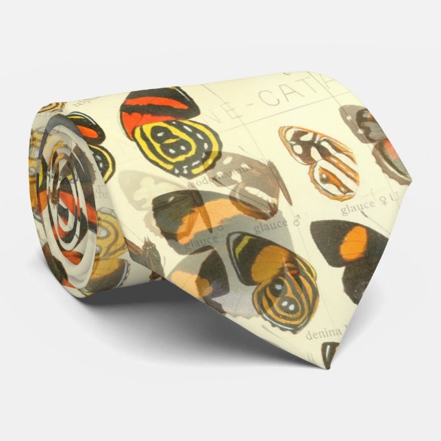 butterflies summer gift neck tie (Rolled)