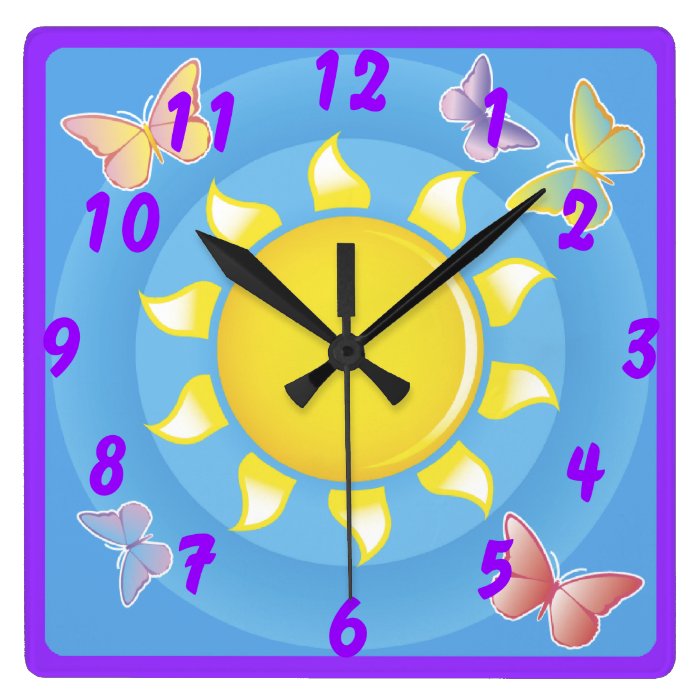 Butterflies & Sunshine In Spring Square Wall Clock
