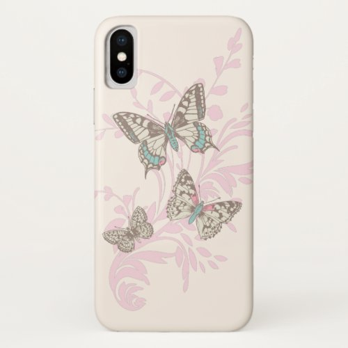 Butterflies swallowtail painted lady inked art iPhone XS case