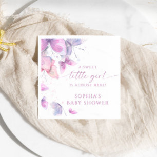 Butterflies Sweet Little Girl Baby Shower Napkins