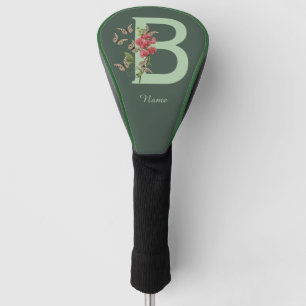 Butterflies Sweet Pea Monogram Initial B Name   Golf Head Cover