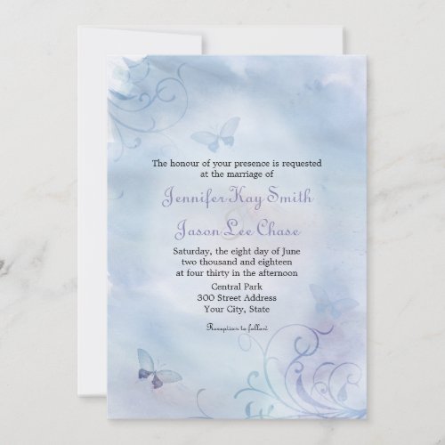 Butterflies &amp; Swirls Wedding Invitations