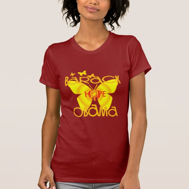 Butterflies T-shirt Supporting Barack Oama (Front)