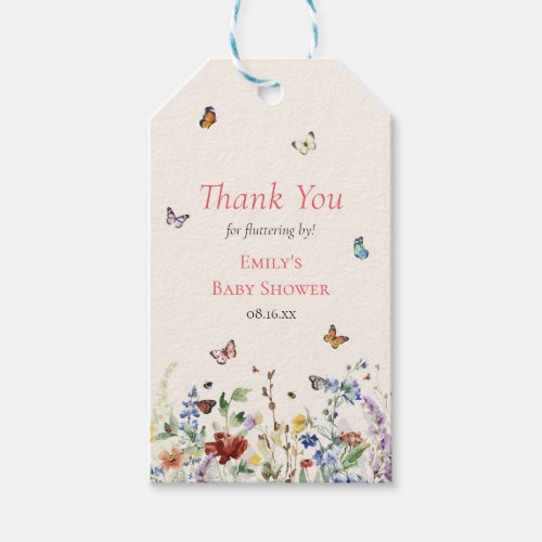 Butterflies Thank You Baby Shower Gift Tags