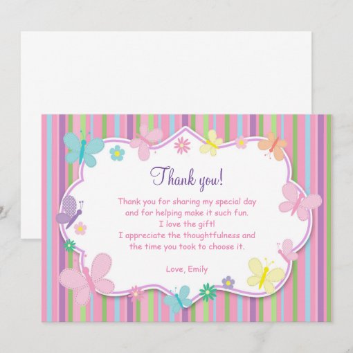 Butterflies Thank You Card | Zazzle