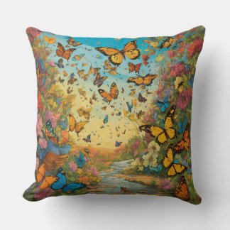 Butterflies themed  throw pillow