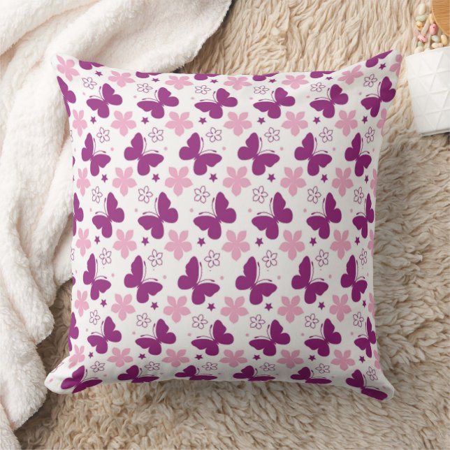 Butterflies Throw Pillow (Blanket)