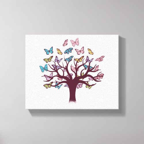 Butterflies tree canvas print