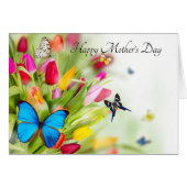 Butterflies & tulips Mother's day card (Front Horizontal)