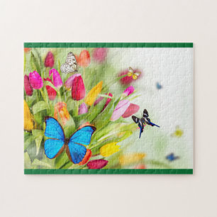 Butterflies & tulips puzzle