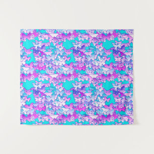 Butterflies, Violet and Tturquoise Tapestry