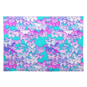 Butterflies, violet and turquoise placemat