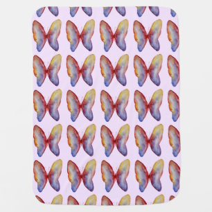 Butterflies Watercolor Baby Blanket