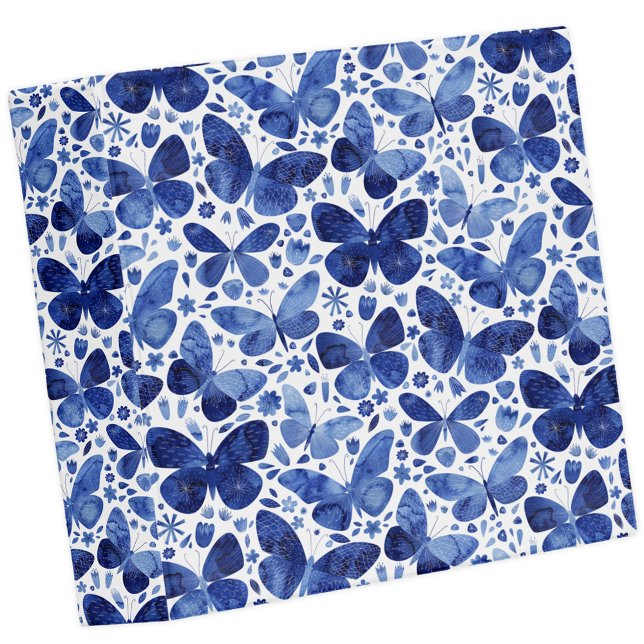 Butterflies Watercolor Blue  3 Ring Binder (Blue watercolor butterfly pattern binder)