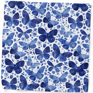 Butterflies Watercolor Blue bandana